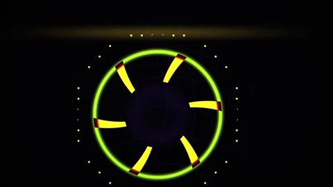 Neon clock face with yellow hands. Stock Footage 340036052