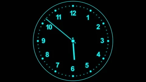 Neon clock Stock Footage 236353248
