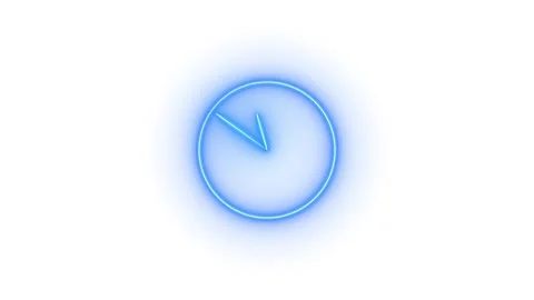 Neon clock icon animated video Stock Footage 294698139
