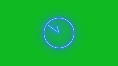 Neon clock icon animated video Stock Footage 294698141