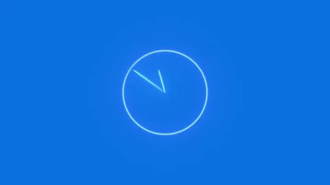 Neon clock icon animated video Stock Footage 294698143