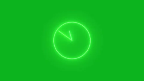 Neon clock icon animated video Stock Footage 294698144