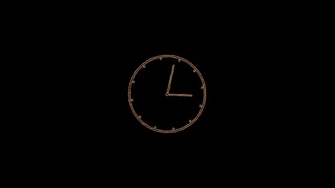 Neon Clock icon animation on the black background. Stock-Footage 306557714