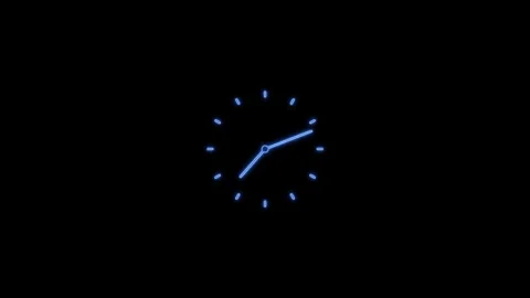 Neon clock icon animation Stock Footage 302699851