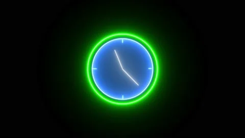 Neon clock timer animation. vd 383 Stock Footage 220770341