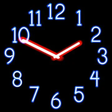 Neon clocks Stock Illustration