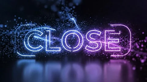 Neon Close Text Animation for Retail and Business Videos 4k Stock Footage 325188624