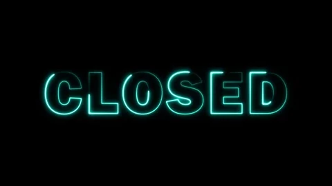 Neon 'CLOSED' Text Animation for Store, Business, and Event Signage Video stock 317775436