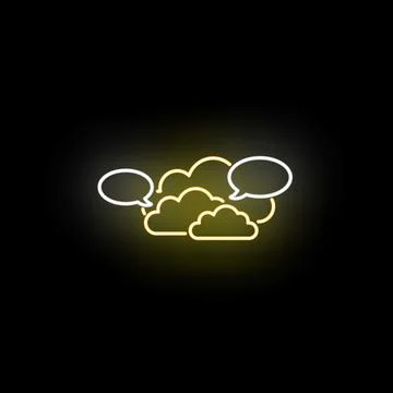 Neon cloud computing communication and data networking Illustrazione stock