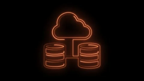 Neon cloud computing icon animation for modern data storage solutions Stock Footage 322975084