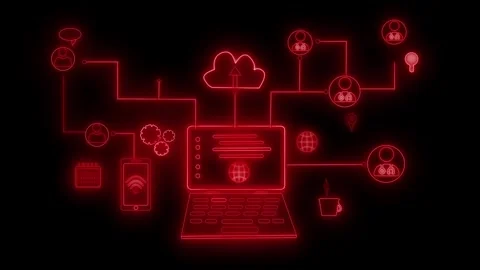 Neon cloud computing Icons Animation Stock Footage 327014968