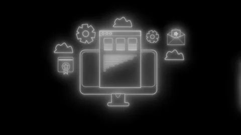 Neon Cloud Computing Icons Animation Stock Footage 327015981