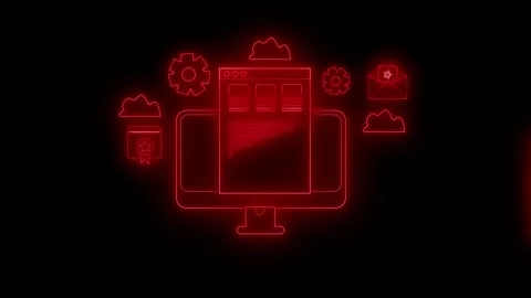 Neon Cloud Computing Icons Animation Stock Footage 327016027