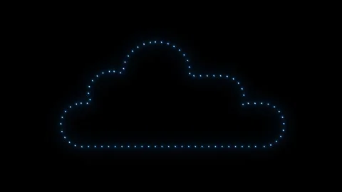 Neon Cloud Dashed Line Stock Footage 268658166