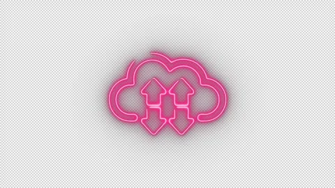 Neon Cloud Data Transfer Animation Stock Footage 320498580