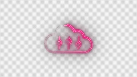 Neon Cloud Data Transfer Animation Stock Footage 320498955
