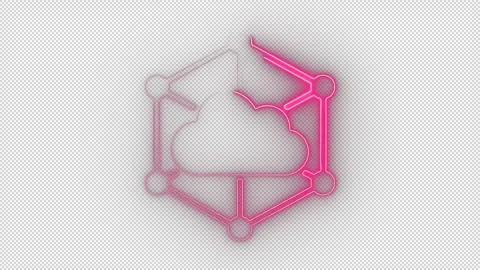 Neon Cloud Data Transfer Animation Stock Footage 320508710