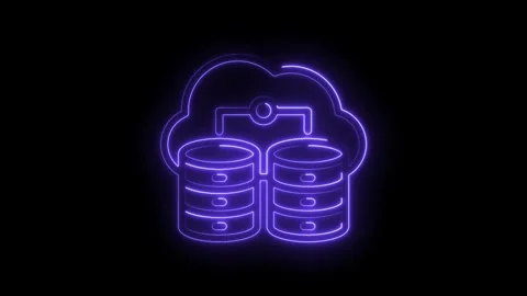 Neon cloud database animation data storage cloud computing technology conce.. Stock Footage 346014530