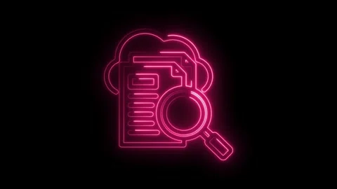 Neon cloud document search animation data analysis and research concept bac.. Stock Footage 346007653