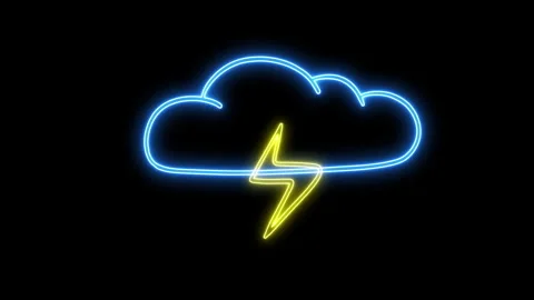 NEON CLOUD FLASH Stock Footage 244377280