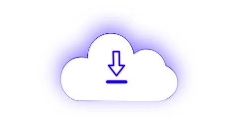Neon cloud icon animation for upload and download seamless loop technology .. 動画素材 313430809