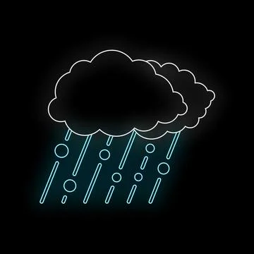 Neon cloud icon showing sleet and freezing rain Stock Illustration