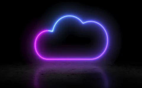 Neon cloud Stock Illustration