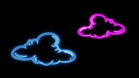Neon Cloud Magenta Blue Video stock 260188616