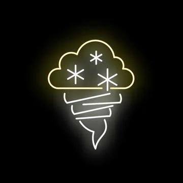 Neon cloud with snow storm tornado design Stock Illustration