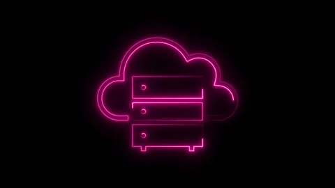 Neon cloud storage database server futuristic technology illustration Stock Footage 308285720