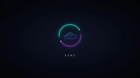 Neon cloud sync animation: modern data transfer and digital connectivity mo.. Stock Footage 337561654