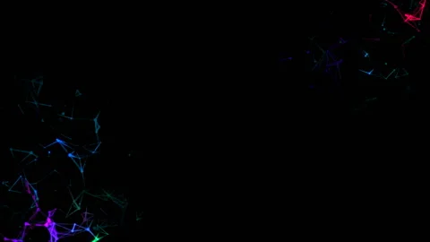 Neon clouds. Place for text.Blue plexus and lightning abstract technology and Stock Footage 95295744