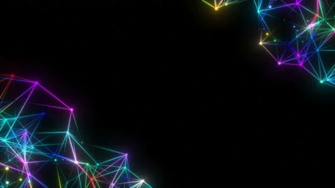 Neon Clouds.Abstract digital background. Transforming particles and lines. Stock Footage 103120770