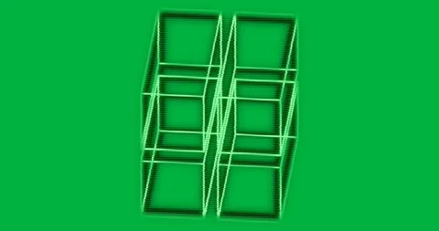 Neon cluster opening on transparent background merging into prism rotating and Stock Footage 317284196