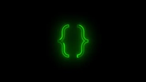 Neon code icon glowing black background animation Stock Footage 285519851