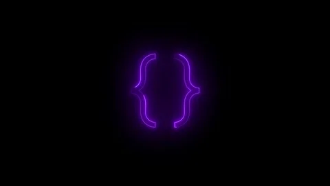 Neon code icon glowing black background animation Stock Footage 285519872