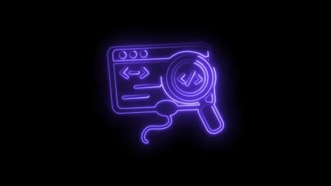 Neon coding search ui interface developer programming app development with .. Stock Footage 330779541