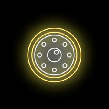 Neon coin icon representing digital currency and payment Illustrazione stock