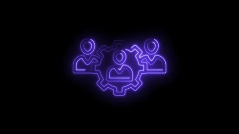 Neon collaboration illustration representing teamwork and operational success on Stock Footage 322963937