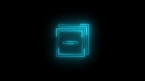 Neon collapse content icon glowing black background animation Stock Footage 289470315