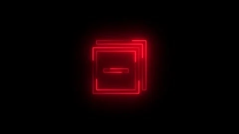 Neon collapse content icon glowing black background animation Stock Footage 289470337