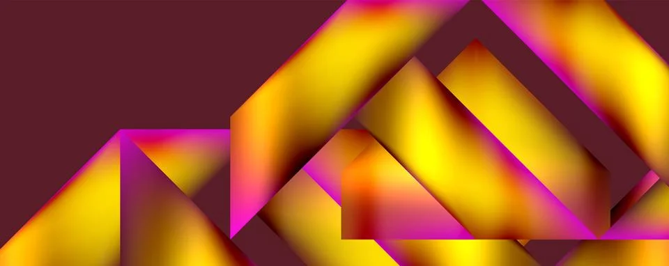 Neon color abstract geometric shapes background design. Vector Illustration For Stock Illustration