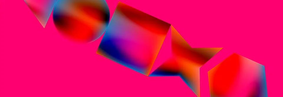 Neon color geometric shapes square triangle circle abstract background. Vector Illustrazione stock
