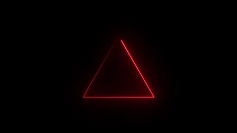 Neon color geometric triangle on a dark background. Tringle Blue and Red Gl.. Stock Footage 307550889