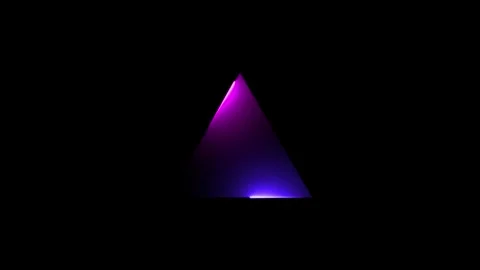 Neon color geometric triangle on a dark background. Tringle Blue and Red Gl.. Stock Footage 307550890