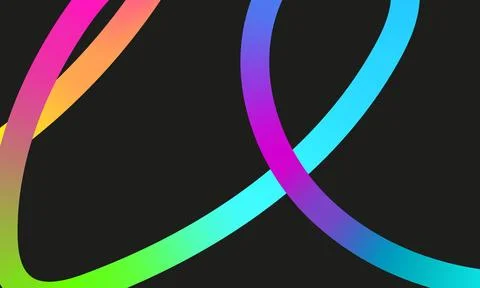 Neon Color Gradient squiggle lines. Scribble stripe with wavy elements. Abs.. 스톡 일러스트