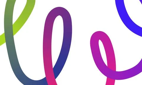 Neon Color Gradient squiggle lines. Scribble stripe with wavy elements. 스톡 일러스트