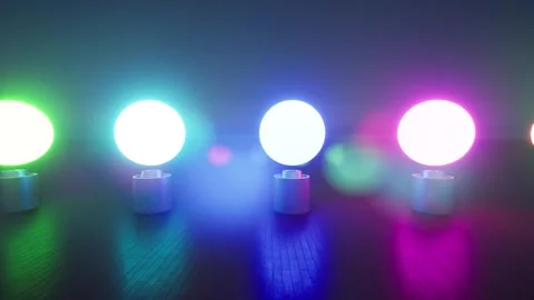 Neon color led lights beam bg Stock Footage 335451987