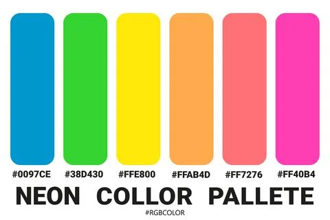 Neon Color Palettes with Codes イラスト素材