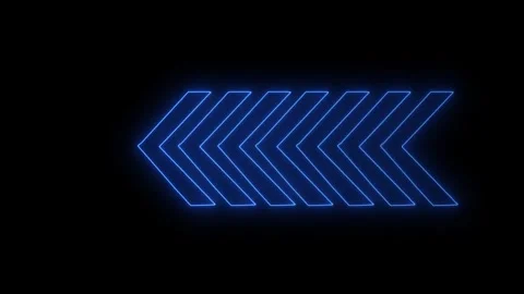 Neon color right arrow direction icon. Flashing direction indicators.Neon R.. Stock Footage 307977213